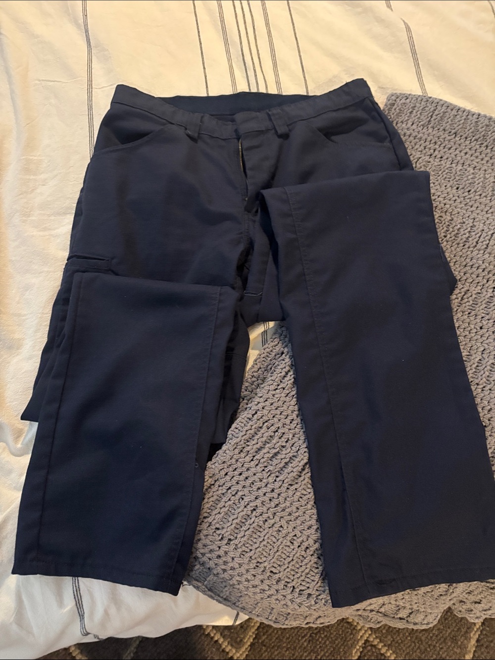 Men's Red Kap Navy Straight-Leg Utility/Cargo Pants (32x34)